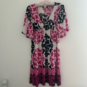 {Volume One}Vintage 90s/y2k plunging neckline bell sleeve babydoll paisley dress